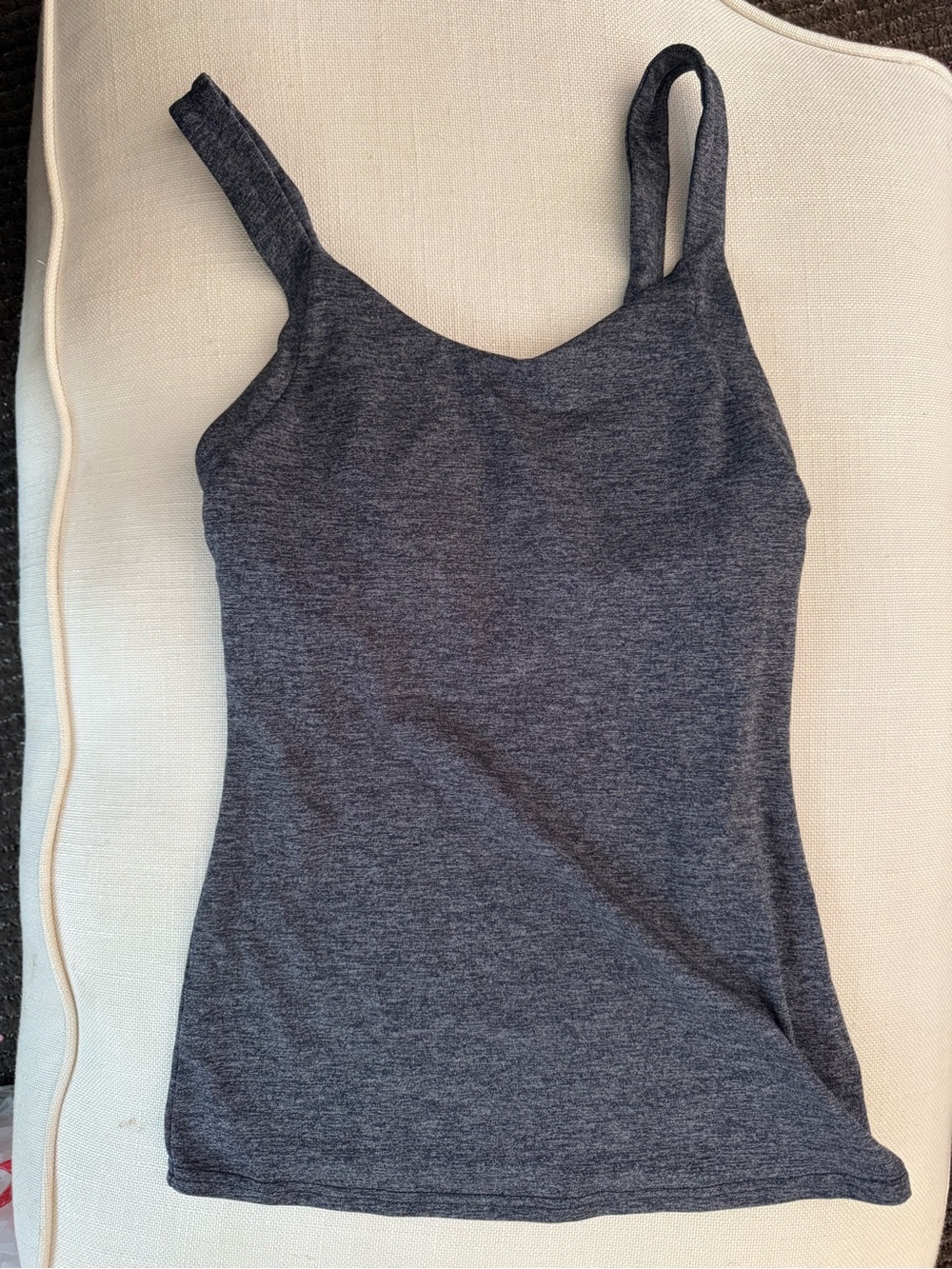 Alo Yoga Alosoft Heather Charcoal Tank Top with shelf bra